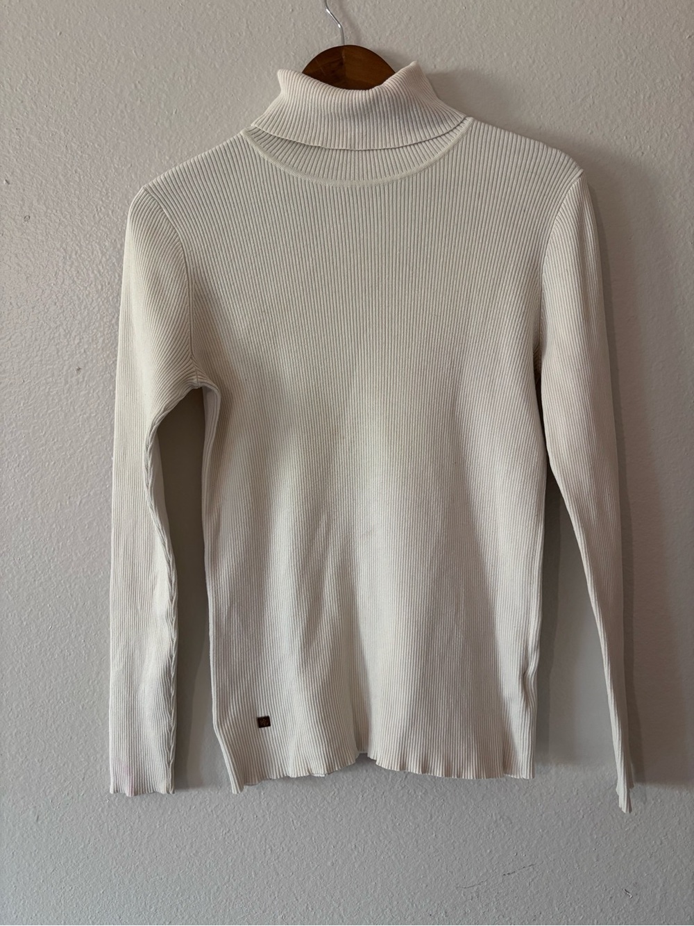 Woman’s Ralph Lauren Ribbed Cream Turtleneck Sweater